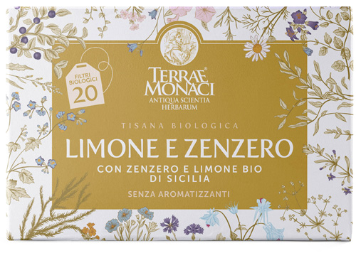TERRAE MONACI LIMONE E ZENZERO TISANA BIO 20 FILTRI - Farmasanitas 
