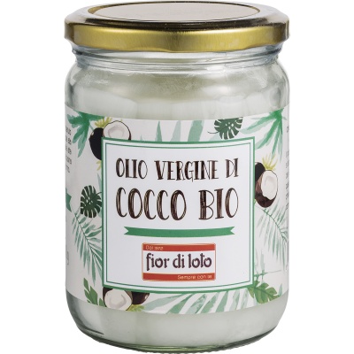 FIOR DI LOTO OLIO VERGINE DI COCCO BIO 450 ML - Farmasanitas 