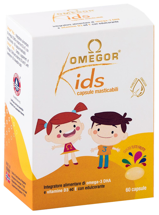 OMEGOR KIDS 60 CAPSULE MASTICABILI - Farmasanitas 