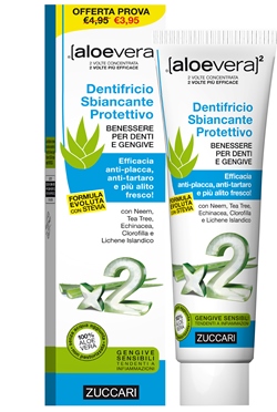 ALOEVERA2 DENTIFRICIO SBIANCANTE PROTETTIVO CON STEVIA 100 ML - Farmasanitas 