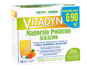VITADYN MAGNESIO POTASSIO ALKALINO SENZA ZUCCHERO 10 BUSTINE - Farmasanitas 