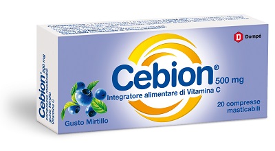 CEBION MASTICABILE MIRTILLO VITAMINA C 500 MG 20 COMPRESSE - Farmasanitas 