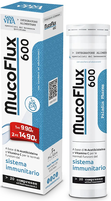 SANAVITA MUCOFLUX 600 20 CAPSULE EFFERVESCENTI - Farmasanitas 