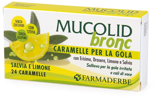MUCOLID BRONC SALVIA & LIMONE 24 CARAMELLE - Farmasanitas 