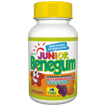 BENEGUM JUNIOR VIT C E FERRO 40 CARAMELLE GOMMOSE GUSTO FRUTTA - Farmasanitas 