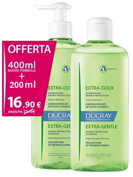 EXTRA DELICATO SHAMPOO DERMOPROTETTIVO 400 ML + 200 ML BIPACK - Farmasanitas 