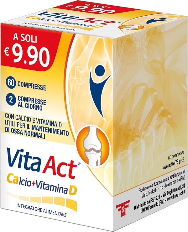 VITA ACT CALCIO + VITAMINA D 60 COMPRESSE - Farmasanitas 