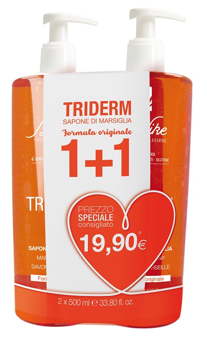 TRIDERM SAPONE DI MARSIGLIA BIPACK 2 FLACONI DA 500 ML - Farmasanitas 