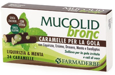 MUCOLID BRONC MENTA & LIQUIRIZIA 24 CARAMELLE - Farmasanitas 