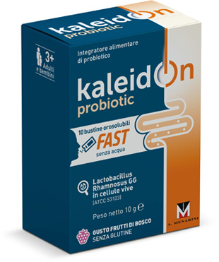 KALEIDON PROBIOTIC FAST FRUTTI DI BOSCO 10 BUSTE OROSOLUBILI - Farmasanitas 