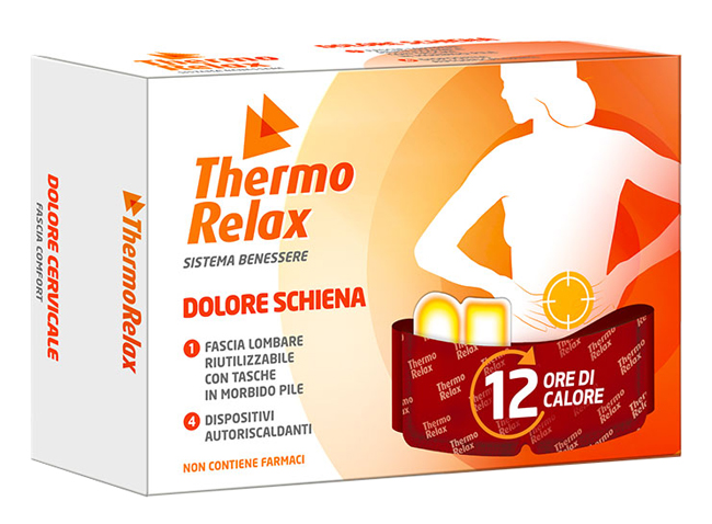 THERMORELAX FASCIA LOMBARE DOLORE SCHIENA+4 DISPOSITIVI AUTORISCALDANTI - Farmasanitas 