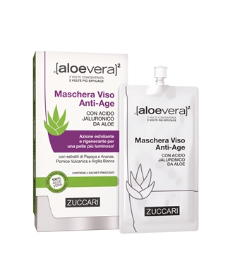 ALOEVERA2 MASCHERA VISO ANTIAGE 4 SACCHETTI 20 ML - Farmasanitas 