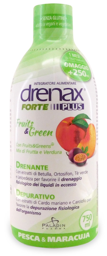 DRENAX FORTE FRUITS & GREEN 750 ML - Farmasanitas 