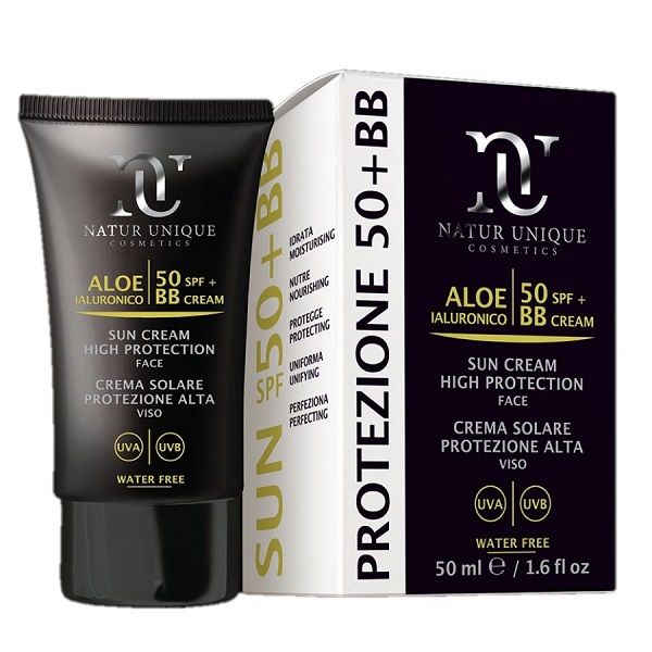 NATUR UNIQUE CREMA SOLARE PROTETTIVA SPF 50 CON BB VISO 50 ML - Farmasanitas 