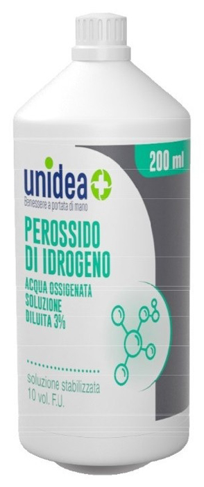 UNIDEA PEROSSIDO DI IDROGENO 10 VOLUMI 200 ML - Farmasanitas 