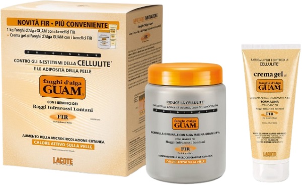 GUAM FIR FANGHI D'ALGA CONFEZIONE CONVENIENZA CON FANGHI D'ALGA GUAM FIR 1 KG + GUAM CREMA GEL FIR 200 ML - Farmasanitas 