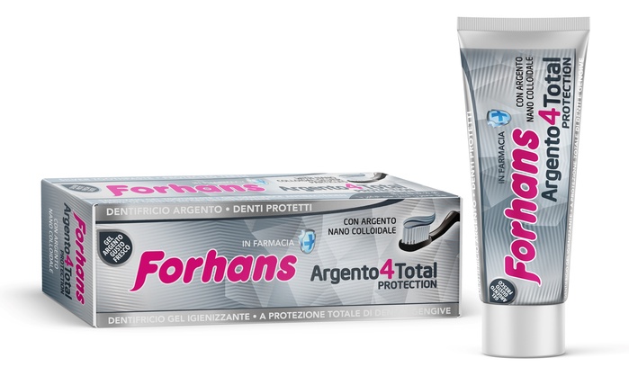 DENTIFRICIO SILVER 4 WHITE FORHANS 75 ML - Farmasanitas 