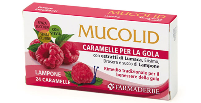 MUCOLID BRONC LUMACA & LAMPONE 24 CARAMELLE - Farmasanitas 