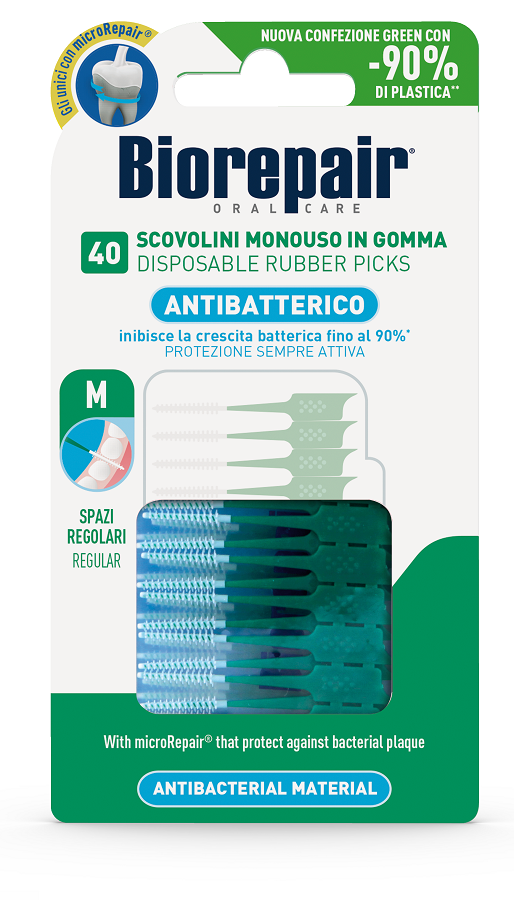 BIOREPAIR ORAL CARE ANTIBATTERICO 40 SCOVOLINI MONOUSO SPAZI REGOLARI - Farmasanitas 