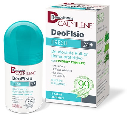 DERMOVITAMINA CALMILENE DEOFISIO FRESH 24+ DEODORANTE ROLL-ON DERMOPROTETTIVO 75 ML - Farmasanitas 
