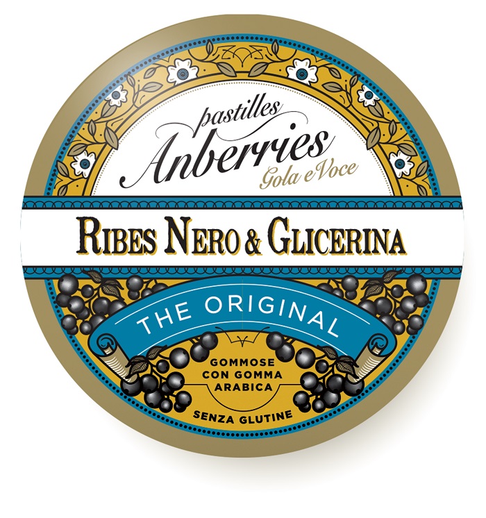 ANBERRIES CLASSICHE RIBES NERO & GLICERINA CARAMELLE 55 G - Farmasanitas 