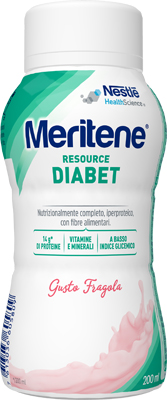 MERITENE RESOURCE DIABET FRAGOLA ALIMENTO IPERPROTEICO 28 VITAMINE E MINERALI 200 ML - Farmasanitas 