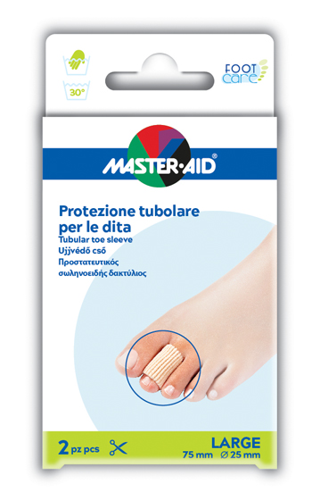 PROTEZIONE TUBOLARE IN GEL MASTER-AID FOOTCARE ELASTICIZZATO LARGE 7,5 CM 20 MM 2 PEZZI C5 - Farmasanitas 