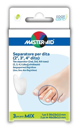 SEPARATORE DITA IN GEL MASTER-AID FOOTCARE MIX 1 SMALL + 2 MEDIUM C9 - Farmasanitas 