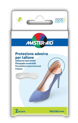 PROTEZIONE ADESIVA MASTER-AID FOOTCARE TRASPARENTE TALLONE 2 PEZZI A4 - Farmasanitas 