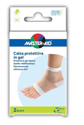 CALZA CON PROTEZIONE MASTER-AID FOOTCARE IDRATANTE IN GEL/TESSUTO PER TALLONI 2 PEZZI F1 - Farmasanitas 