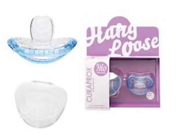 CURAPROX BABY SUCCHIETTO 2 PEZZI TG 0 COLORE BLU + SCATOLA PER IGIENIZZAZIONE - Farmasanitas 