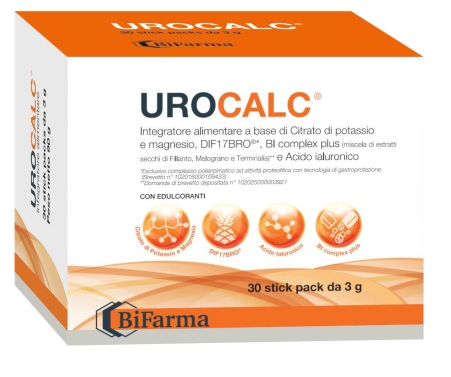 UROCALC 30 STICK PACK DA 3 G CON EDULCORANTI GUSTO ARANCIA SENZA GLUTINE SENZA LATTOSIO - Farmasanitas 