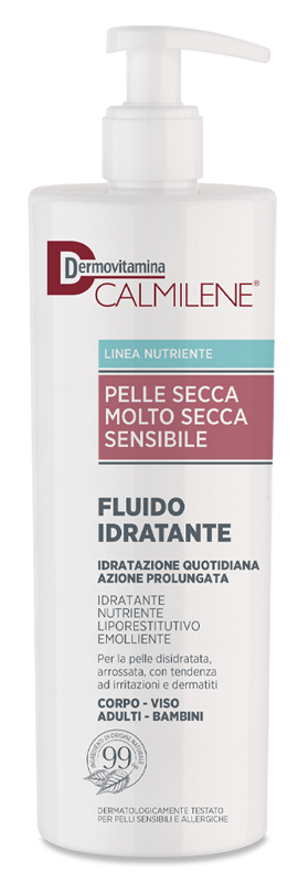 DERMOVITAMINA CALMILENE FLUIDO IDRATANTE PER PELLE SECCA, MOLTO SECCA E SENSIBILE 500 ML - Farmasanitas 