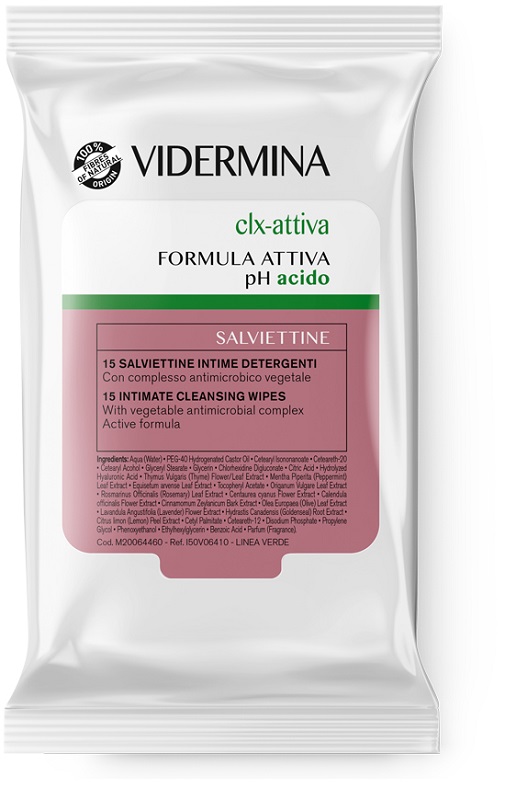 VIDERMINA CLX ATTIVA 15 SALVIETTE INTIME DETERGENTI - Farmasanitas 