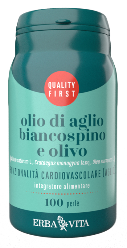 OLIO DI AGLIO BIANCOSPINO E OLIVO 100 PERLE - Farmasanitas 