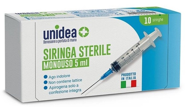 UNIDEA SIRINGA DA 5ML MONOUSO 10 PEZZI - Farmasanitas 