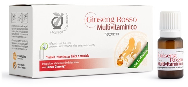 FITOPREPARATORI ITALIANI GINSENG MULTIVITAMINICO 12 FLACONCINI - Farmasanitas 