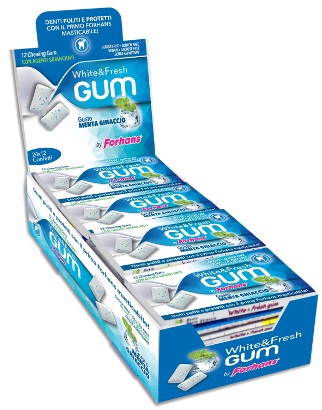 FORHANS GOMMA DA MASTICARE WHITE&FRESH GUM 12 CONFETTI - Farmasanitas 