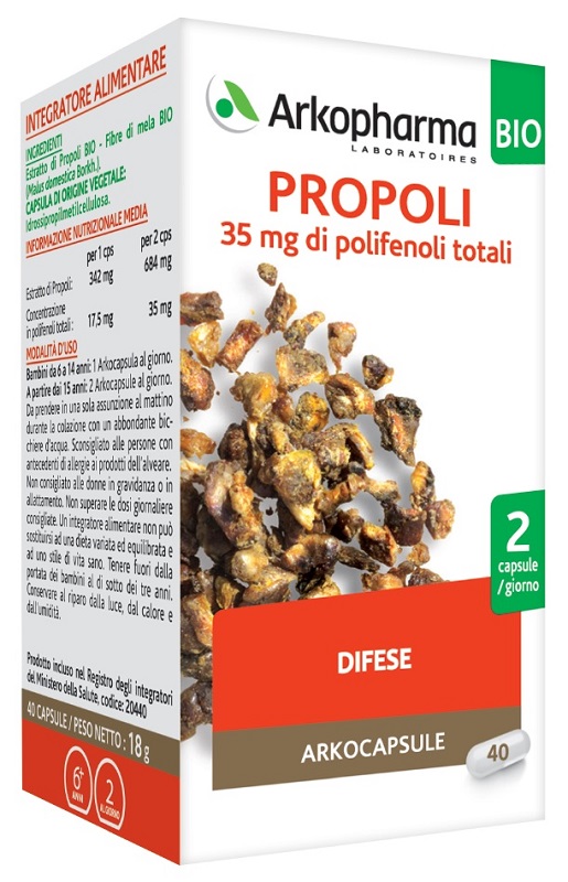 ARKOPHARMA PROPOLI BIO 40 CAPSULE - Farmasanitas 