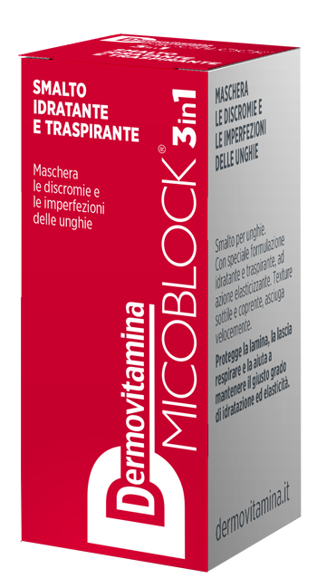 DERMOVITAMINA MICOBLOCK 3 IN 1 SMALTO IDRATANTE E TRASPIRANTE ROSSO 5 ML - Farmasanitas 