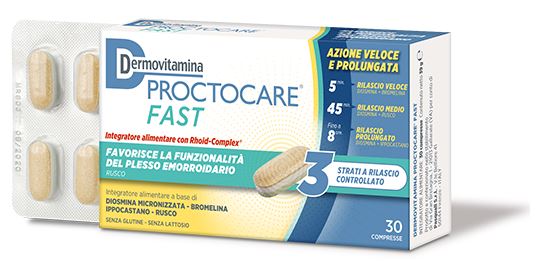 DERMOVITAMINA PROCTOCARE FAST 30 COMPRESSE - Farmasanitas 