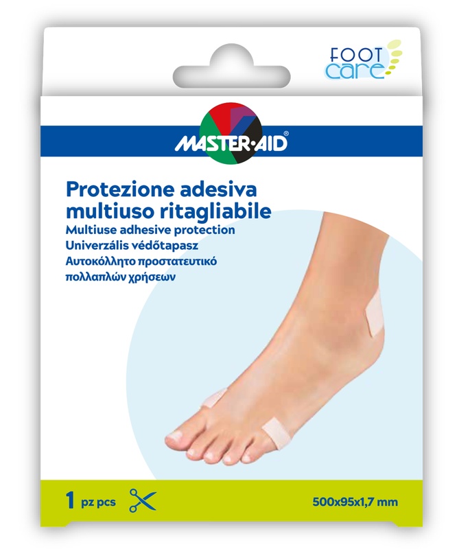 PROTEZIONE ADESIVA MULTIUSO MASTER-AID FOOTCARE RITAGLIABILE 50X9,5 CM A6 - Farmasanitas 