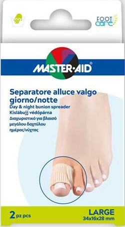DIVARICATORE ALLUCE GIORNO/NOTTE MASTER-AID FOOTCARE LARGE 2 PEZZI D12 - Farmasanitas 