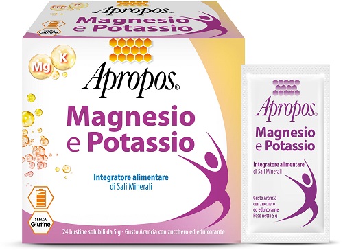 APROPOS MAGNESIO POTASSIO 24 BUSTINE DA 5 G GUSTO ARANCIA - Farmasanitas 