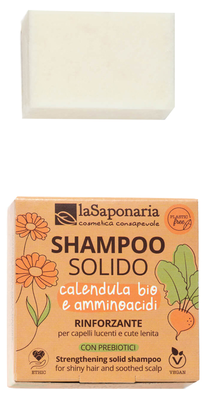 SHAMPOO SOLIDO RINFORZANTE CALENDULA BIO E AMMINOACIDI 50 G - Farmasanitas 