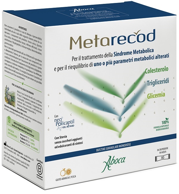 METARECOD 40 BUSTINE GRANULARI X 2,5G GUSTO ARANCIA E PESCA - Farmasanitas 