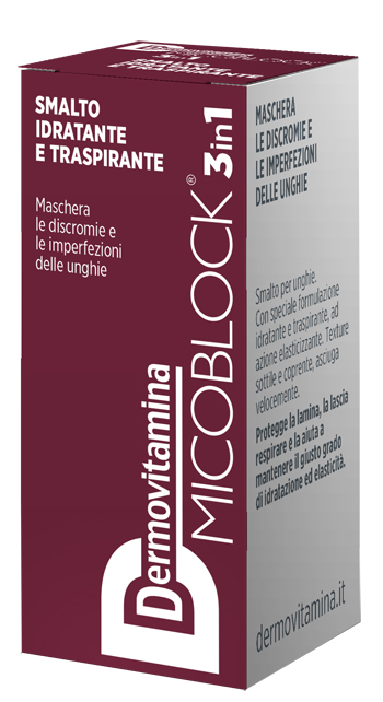 DERMOVITAMINA MICOBLOCK 3 IN 1 SMALTO IDRATANTE E TRASPIRANTE BORDEAUX 5 ML - Farmasanitas 