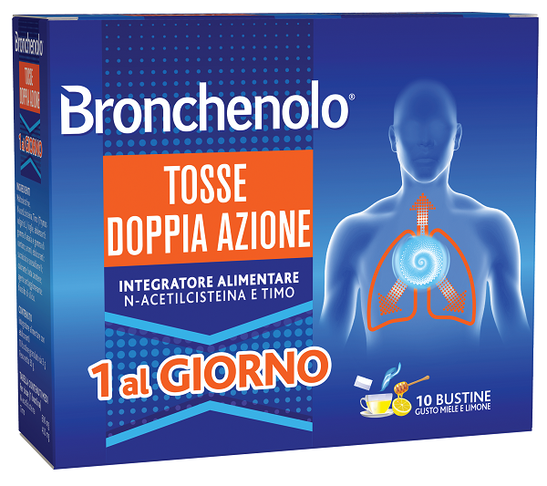 BRONCHENOLO TOSSE DOPPIA AZIONE 10 BUSTINE - Farmasanitas 