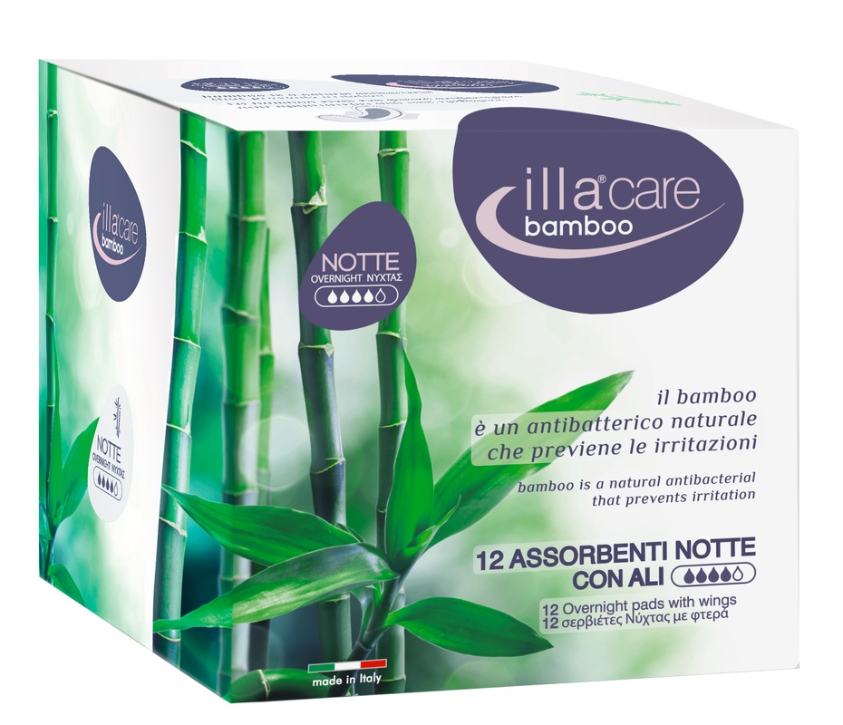 ILLA CARE BAMBOO ASSORBENTE NOTTE 12 PEZZI - Farmasanitas 