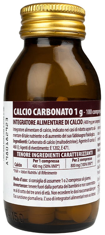CALCIO CARBONATO NUOVA FORMULA 1 G 100 COMPRESSE - Farmasanitas 